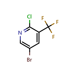 Chemical structure of 5-Bromo-2-chloro-3-(trifluoromethyl)pyridine , CAS 211122-40-6, AChemBlock S71534