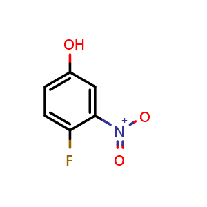 Chemical structure of 4-fluoro-3-nitrophenol , CAS 2105-96-6, AChemBlock S71537