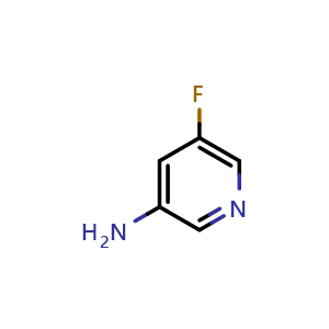 Chemical structure of 5-fluoropyridin-3-amine , CAS 210169-05-4, AChemBlock S71538