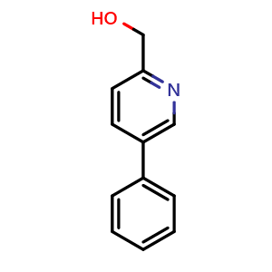Chemical structure of (5-phenylpyridin-2-yl)methanol , CAS 197847-89-5, AChemBlock S71554