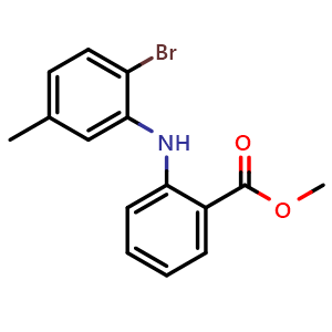 Chemical structure of methyl 2-(2-bromo-5-methylphenylamino)benzoate , CAS 1951444-81-7, AChemBlock S71562