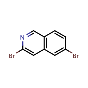 Chemical structure of 3,6-Dibromoisoquinoline , CAS 1936570-29-4, AChemBlock S71569