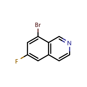 Chemical structure of 8-bromo-6-fluoroisoquinoline , CAS 1935199-41-9, AChemBlock S71573