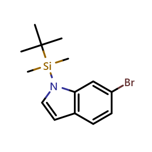 Chemical structure of 1-(tert-butyldimethylsilyl)-6-bromo-1H-indole , CAS 184637-11-4, AChemBlock S71592