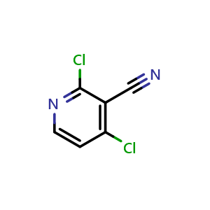 Chemical structure of 2,4-dichloropyridine-3-carbonitrile , CAS 180995-12-4, AChemBlock S71601
