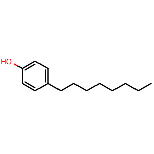Chemical structure of 4-octylphenol , CAS 1806-26-4, AChemBlock S71605