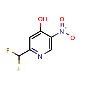 Chemical structure of 2-(difluoromethyl)-5-nitropyridin-4-ol , CAS 1805314-41-3, AChemBlock S71608