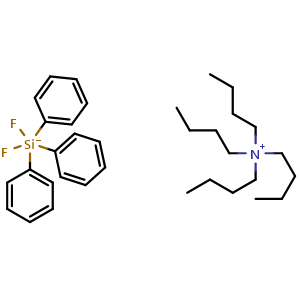 Chemical structure of tetrabutylammonium difluorotriphenylsilicate(IV) , CAS 163931-61-1, AChemBlock S71640