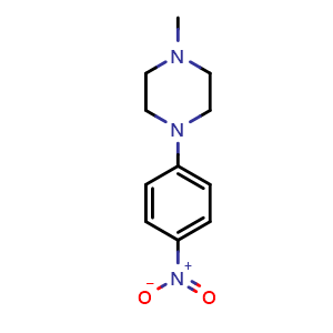 Chemical structure of 1-methyl-4-(4-nitrophenyl)piperazine , CAS 16155-03-6, AChemBlock S71647