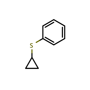 Chemical structure of cyclopropyl(phenyl)sulfane , CAS 14633-54-6, AChemBlock S71680