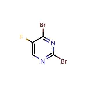 Chemical structure of 2,4-dibromo-5-fluoropyrimidine , CAS 1372096-33-7, AChemBlock S71705