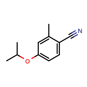 Chemical structure of 4-isopropoxy-2-methylbenzonitrile , CAS 1369807-40-8, AChemBlock S71707