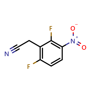 Chemical structure of 2-(2,6-difluoro-3-nitrophenyl)acetonitrile , CAS 1369761-62-5, AChemBlock S71708