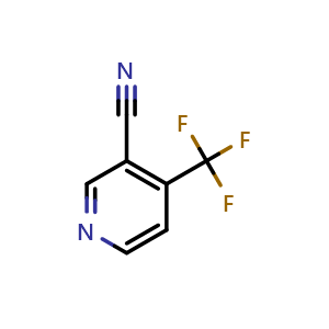 Chemical structure of 4-(trifluoromethyl)pyridine-3-carbonitrile , CAS 13600-43-6, AChemBlock S71719