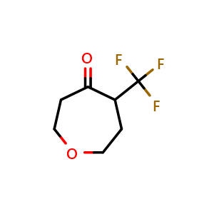 Chemical structure of 5-(trifluoromethyl)oxepan-4-one , CAS 1344733-56-7, AChemBlock S71725