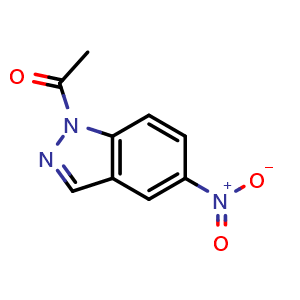 Chemical structure of 1-(5-Nitro-1H-indazol-1-yl)ethanone , CAS 13436-55-0, AChemBlock S71727