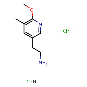 Chemical structure of 2-(6-methoxy-5-methylpyridin-3-yl)ethanamine dihydrochloride , CAS 1337879-76-1, AChemBlock S71733