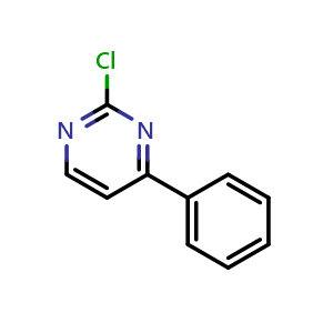 Chemical structure of 2-chloro-4-phenylpyrimidine , CAS 13036-50-5, AChemBlock S71748