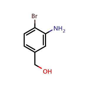 Chemical structure of (3-amino-4-bromophenyl)methanol , CAS 1261666-42-5, AChemBlock S71760