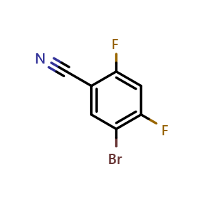 Chemical structure of 5-bromo-2,4-difluorobenzonitrile , CAS 1260879-25-1, AChemBlock S71765