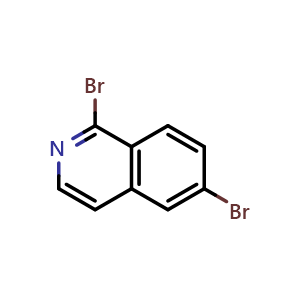 Chemical structure of 1,6-Dibromoisoquinoline , CAS 1254514-00-5, AChemBlock S71766