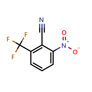 Chemical structure of 2-nitro-6-(trifluoromethyl)benzonitrile , CAS 1227581-80-7, AChemBlock S71776