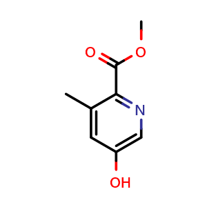 Chemical structure of methyl 5-hydroxy-3-methylpyridine-2-carboxylate , CAS 1211516-93-6, AChemBlock S71785