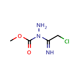 Chemical structure of methyl 1-(2-chloro-1-iminoethyl)hydrazinecarboxylate , CAS 1185503-26-7, AChemBlock S71801