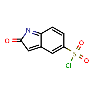 Chemical structure of 2-Oxo-2H-indole-5-sulfonyl chloride , CAS 1174006-95-1, AChemBlock S71804