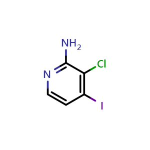 Chemical structure of 3-chloro-4-iodopyridin-2-amine , CAS 1152617-24-7, AChemBlock S71820