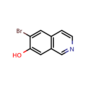 Chemical structure of 6-bromoisoquinolin-7-ol , CAS 1148110-19-3, AChemBlock S71821
