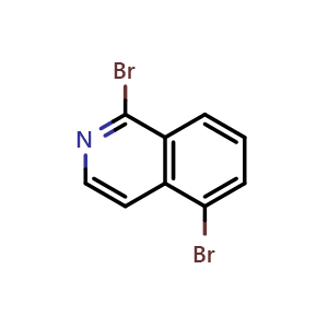 Chemical structure of 1,5-dibromoisoquinoline , CAS 1092287-10-9, AChemBlock S71838