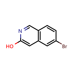 Chemical structure of 6-bromoisoquinolin-3-ol , CAS 1031927-91-9, AChemBlock S71853