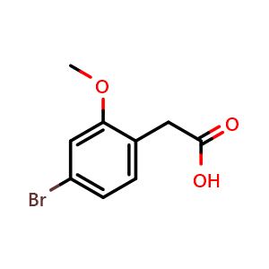 Chemical structure of 2-(4-bromo-2-methoxyphenyl)acetic acid , CAS 1026089-09-7, AChemBlock S71858