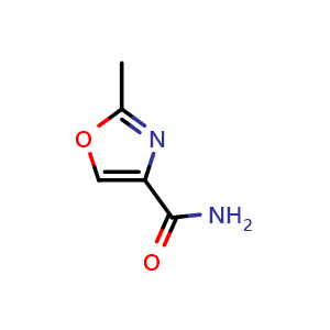 Chemical structure of 2-methyloxazole-4-carboxamide , CAS 100959-91-9, AChemBlock S71869
