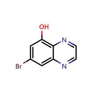 Chemical structure of 7-bromoquinoxalin-5-ol , CAS 1628908-27-9, AChemBlock S71899