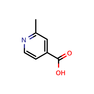 Chemical structure of 2-methylpyridine-4-carboxylic acid , CAS 4021-11-8, AChemBlock S71907
