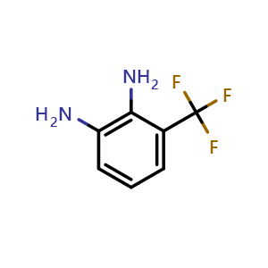 Chemical structure of 2,3-Diaminobenzotrifluoride , CAS 360-60-1, AChemBlock S71929