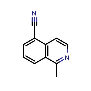 Chemical structure of 1-Methylisoquinoline-5-carbonitrile , CAS 31181-15-4, AChemBlock S71932