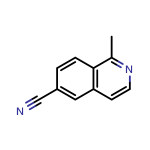 Chemical structure of 1-methylisoquinoline-6-carbonitrile , CAS 1416713-90-0, AChemBlock S71933