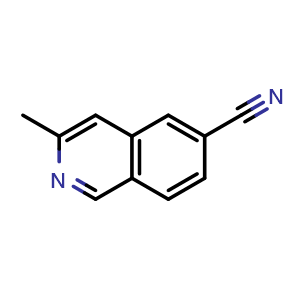 Chemical structure of 3-Methylisoquinoline-6-carbonitrile , CAS 1416712-56-5, AChemBlock S71947