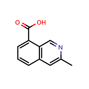 Chemical structure of 3-methylisoquinoline-8-carboxylic acid , CAS 1416713-32-0, AChemBlock S71954
