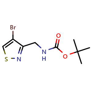 Chemical structure of tert-butyl ((4-bromoisothiazol-3-yl)methyl)carbamate , CAS 2375192-78-0, AChemBlock S71971