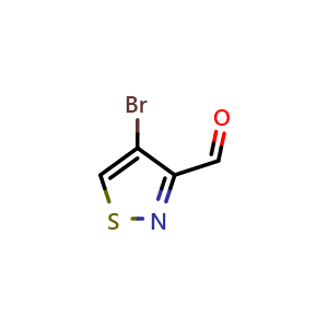 Chemical structure of 4-bromoisothiazole-3-carbaldehyde , CAS 88982-79-0, AChemBlock S71975