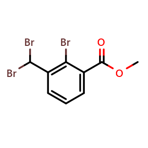 Chemical structure of Methyl 2-bromo-3-(dibromomethyl)benzoate , CAS 1374020-60-6, AChemBlock S71986