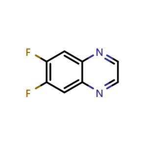 Chemical structure of 6,7-Difluorobenzopyrazine , CAS 215734-58-0, AChemBlock S71991