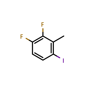 Chemical structure of 2,3-Difluoro-6-iodotoluene , CAS 1208078-20-9, AChemBlock S72019