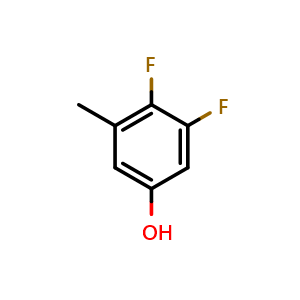 Chemical structure of 3,4-Difluoro-5-methylphenol , CAS 1806289-63-3, AChemBlock S72025