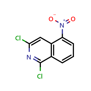 Chemical structure of 1,3-dichloro-5-nitroisoquinoline , CAS 18203-64-0, AChemBlock S72027
