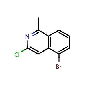 Chemical structure of 5-bromo-3-chloro-1-methylisoquinoline , CAS 1215767-97-7, AChemBlock S72033